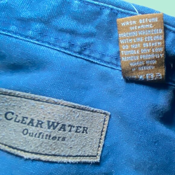 Clear Water Outfitters Mens Blue Button-Up Long Sleeve Shirt Size XXL Cotton - Picture 4 of 8